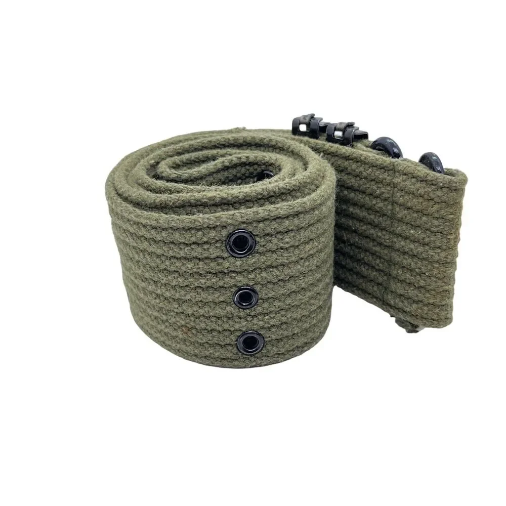 Pistol Belt Olive Size 42 Made in Japan Vintage Army Strapping Woven Military